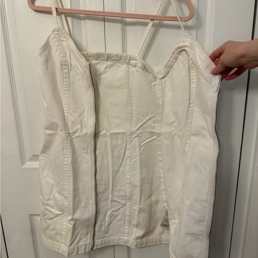 Topshop Ivory Zip-Front Dress 4 - Picture 3 of 11